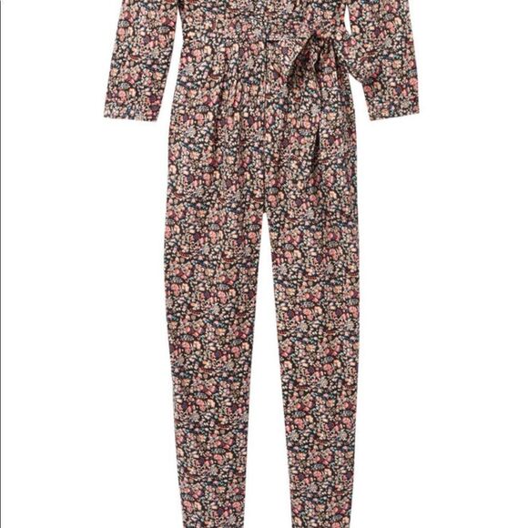 Rebecca Taylor La Vie Gitane Floral Wrap Cotton Long Sleeve Jumpsuit Size Large - Picture 8 of 16